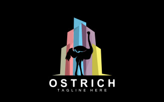 Ostrich Logo Design Desert Animal Forest V4