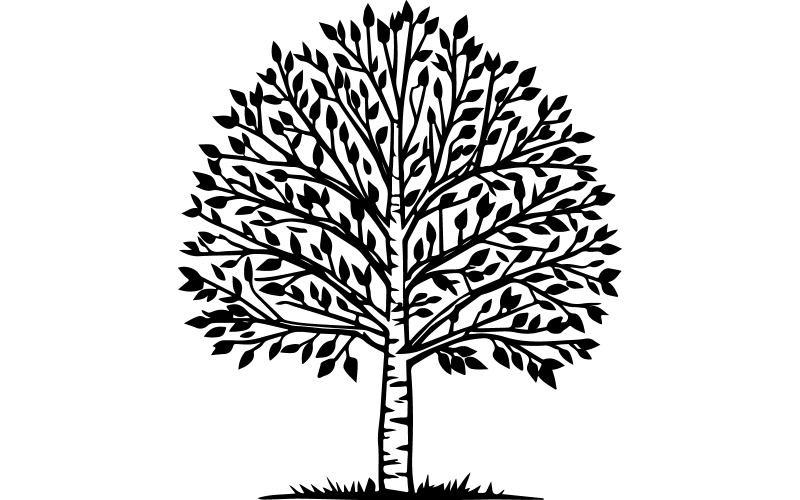 Tree silhouette vector art illustration Illustration