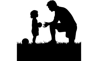 Father and son vector art illustration