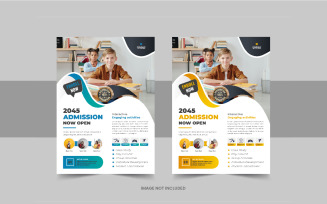 Kids back to school education admission flyer or school admission flyer template design layout