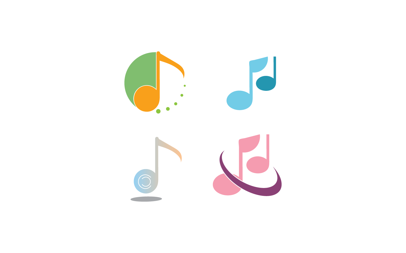 Music logo illustration vector flat design template