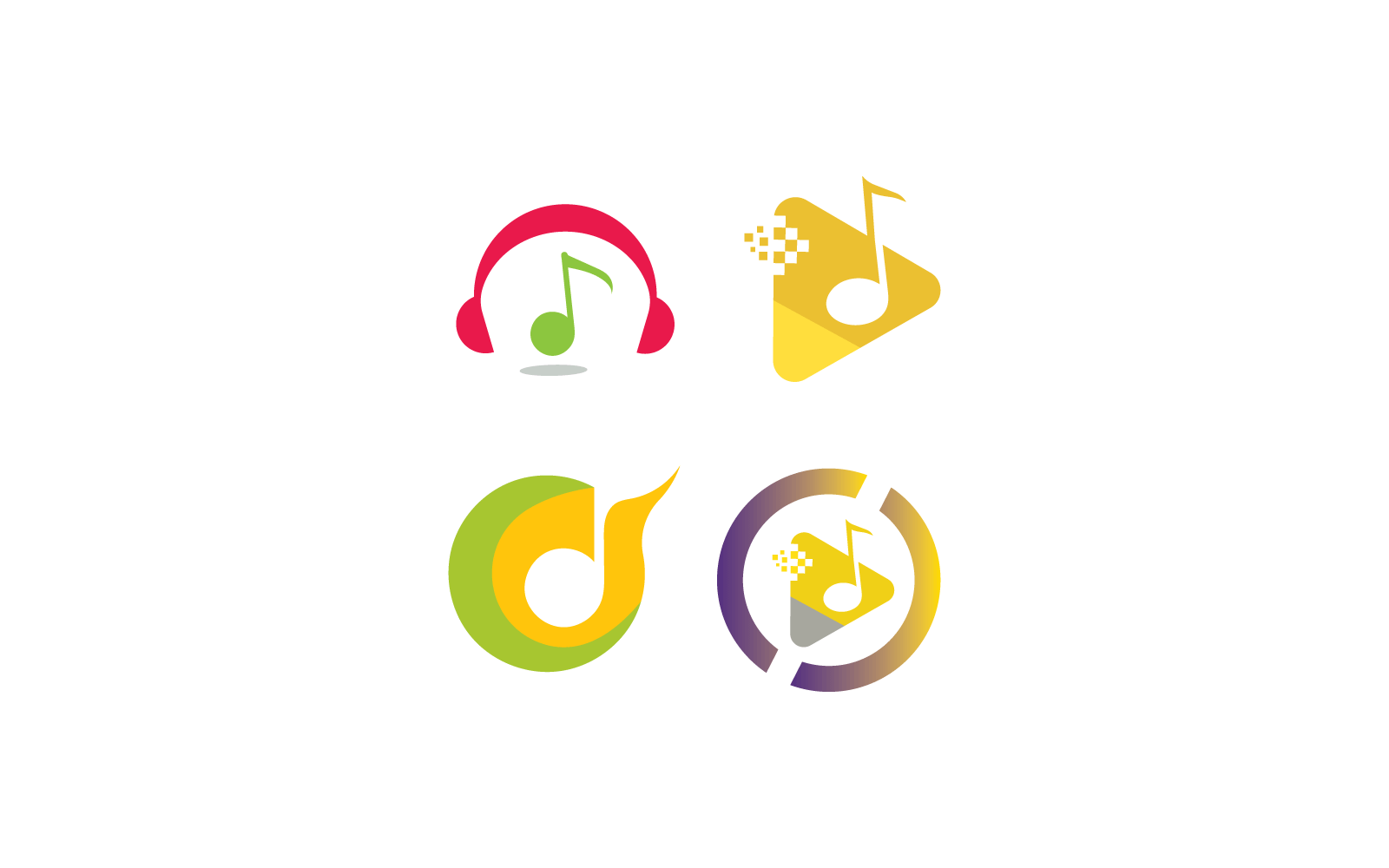 Music logo illustration vector flat design