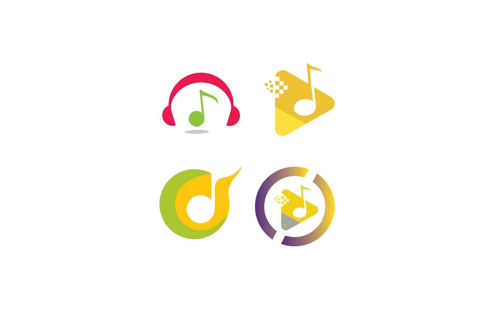 Musik-Logo-Illustration, Vektor-Flachdesign
