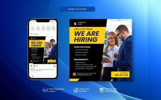 PSD Template for Hiring Job Vacancy Banner Black