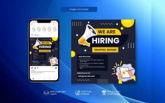 PSD Template for Hiring Job Vacancy Banner Dark