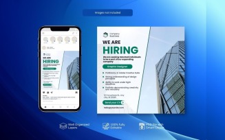 PSD Template for Hiring Job Vacancy Banner White