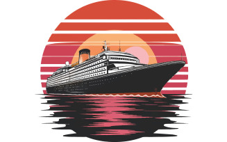 Ship silhouette vector art illustration