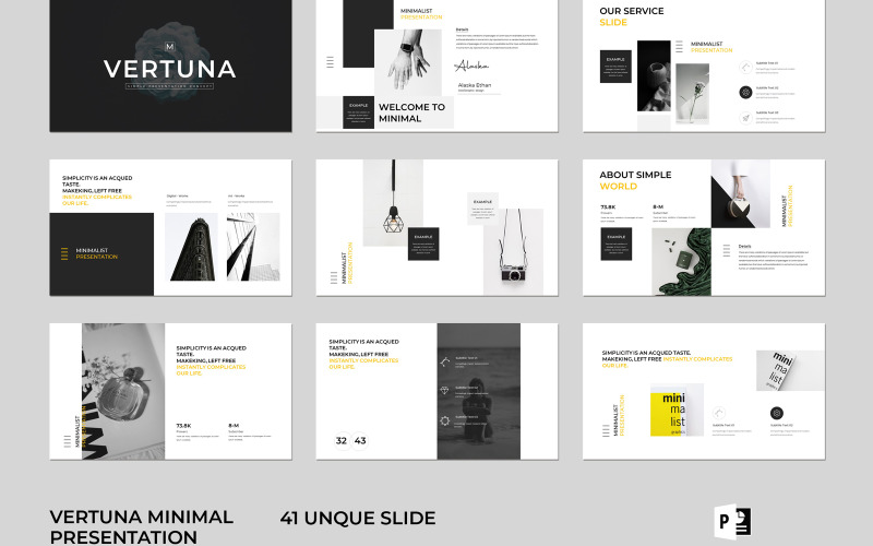 Vertuna Minimal Presentation Template PowerPoint Template