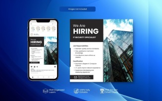 Square Banner Template: Hiring PSD Job Vacancy