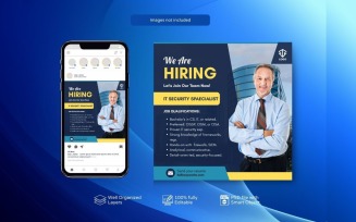 Blue Job Vacancy PSD Template: Hiring Banner Design