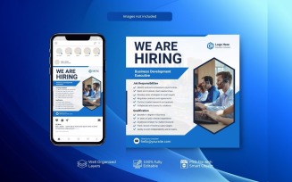 Blue PSD Template: Hiring PSD Job Vacancy