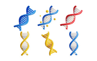 DNA icon 3d rendering vector illustration