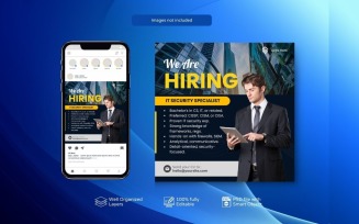 Job Vacancy PSD Template: Hiring Banner Design Black