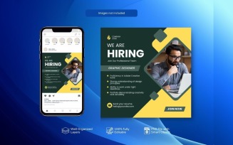 Job Vacancy PSD Template: Hiring Banner Design Green