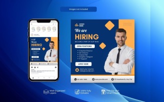 Job Vacancy PSD Template: Hiring Banner Design Orange