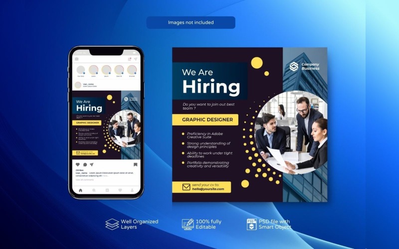 PSD Template: Hiring PSD Job Vacancy Social Media