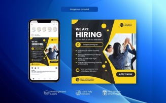 Square Banner Template PSD : Hiring PSD Job Vacancy Yellow