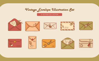 Vintage Envelope Illustration Set
