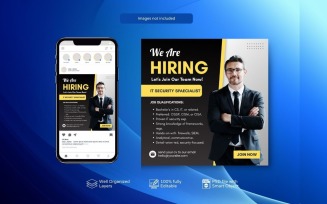 Yellow Job Vacancy PSD Template: Hiring Banner Design