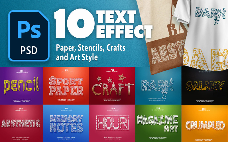 Crafts and Creative Text Effects Illustration