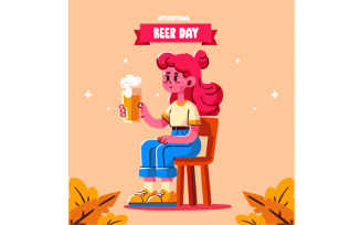 International Beer Day background Illustration