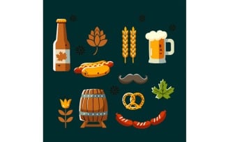 Pack Traditional Beer Elements Illustration