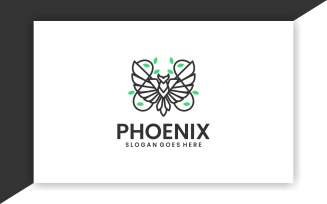 Phoenix Line Art Logo Design 1