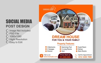 Real Estate Social Media Post Template in PSD - 061