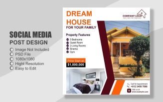 Real Estate Social Media Post Template in PSD - 063