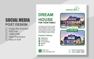 Real Estate Social Media Post Template in PSD - 064