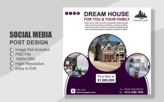 Real Estate Social Media Post Template in PSD - 071