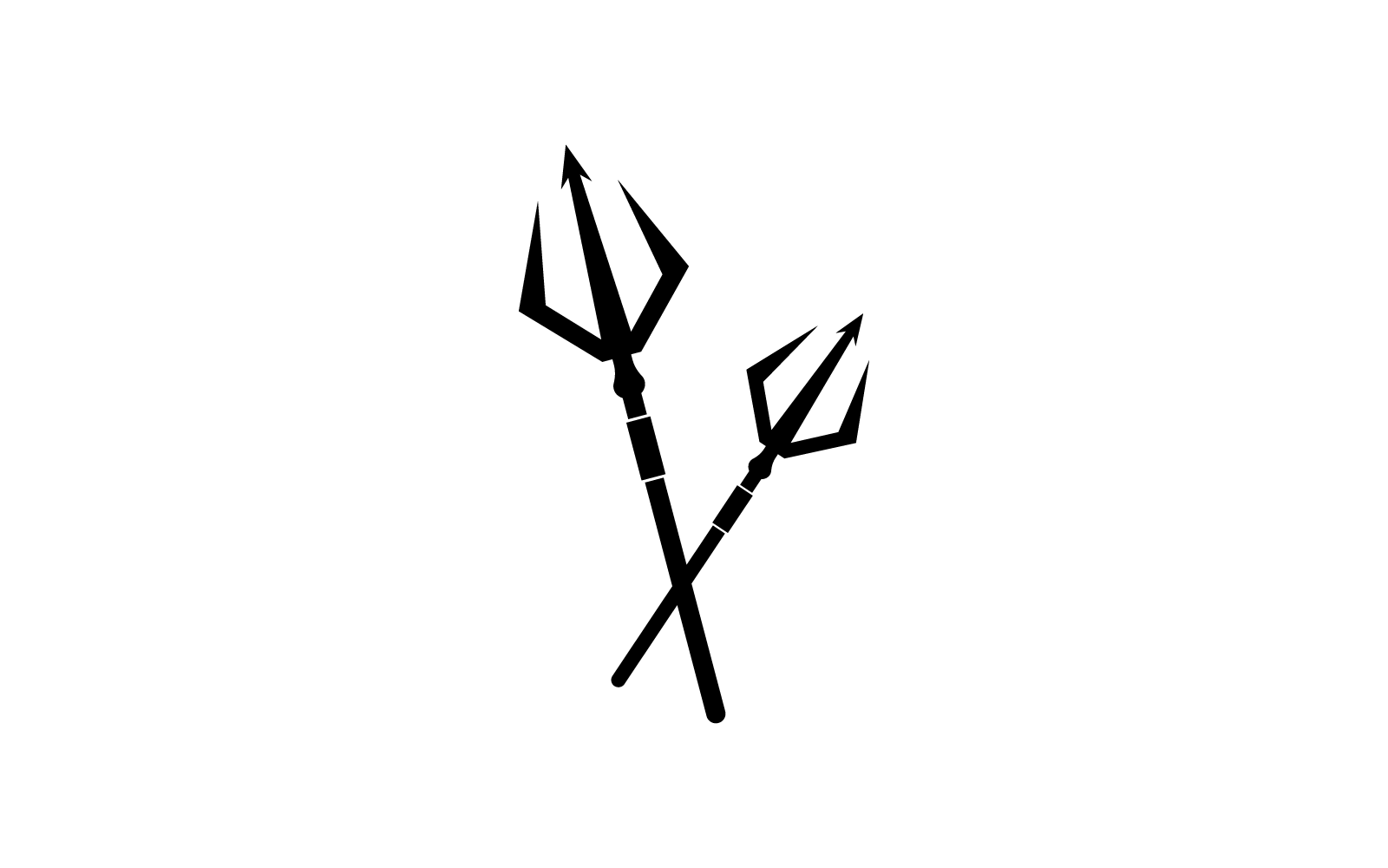 Diseño plano del vector de la ilustración del logotipo del tridente