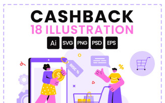 18 Cashback Vector Illustration