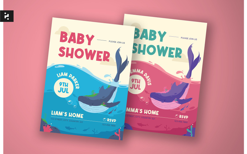 Baby Shower Invitation Sea Theme Corporate Identity