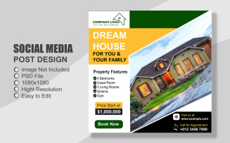 Real Estate Social Media Post Template in PSD - 095