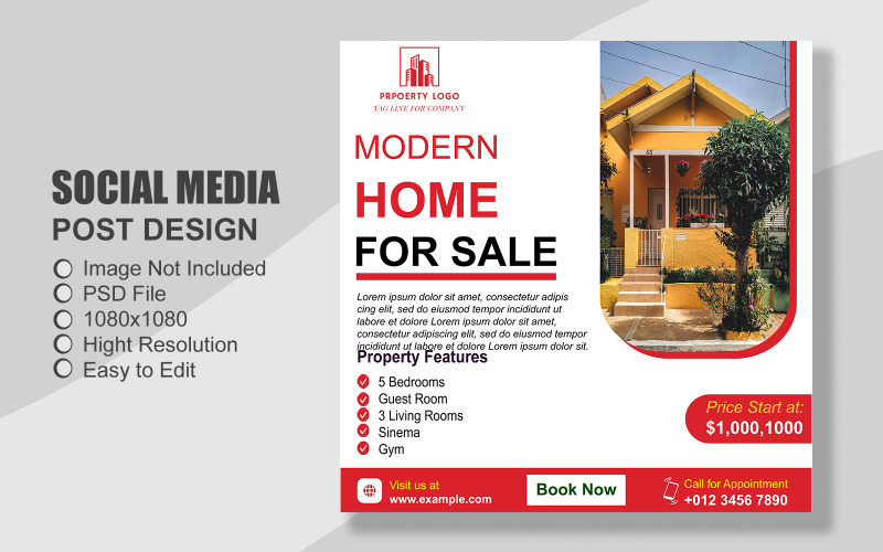 Real Estate Social Media Post Template in PSD - 097