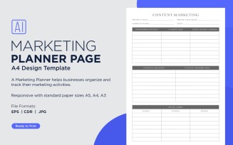Content Marketing Planning Pages, Planner Sheets, 64