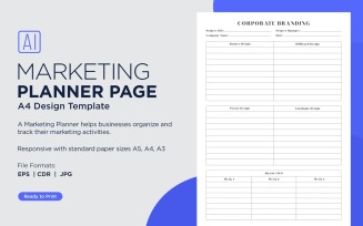 Corporate Branding Marketing Planning Pages, Planner Sheets, 17
