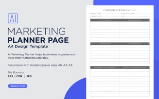 Corporate Branding Marketing Planning Pages, Planner Sheets, 62