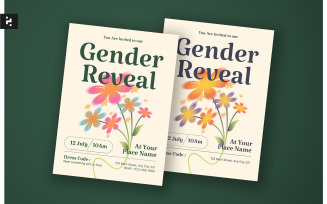 Floral Creative Gender Reveal Invitation