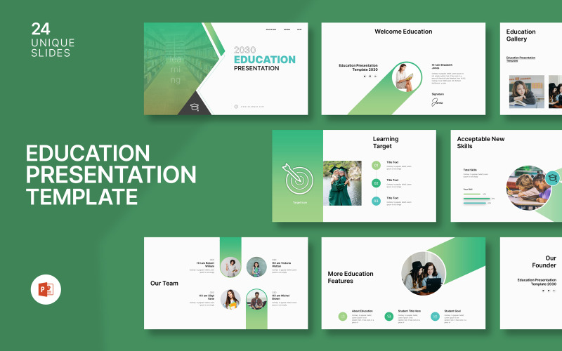 2030 Education Presentation Template PowerPoint Template
