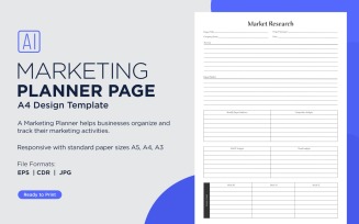 MarketResearch Marketing Planning Pages, Planner Sheets, 44