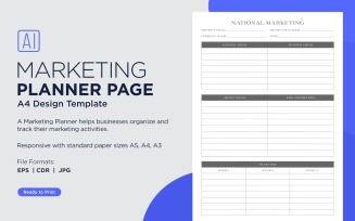 National Marketing Planning Pages, Planner Sheets, 61