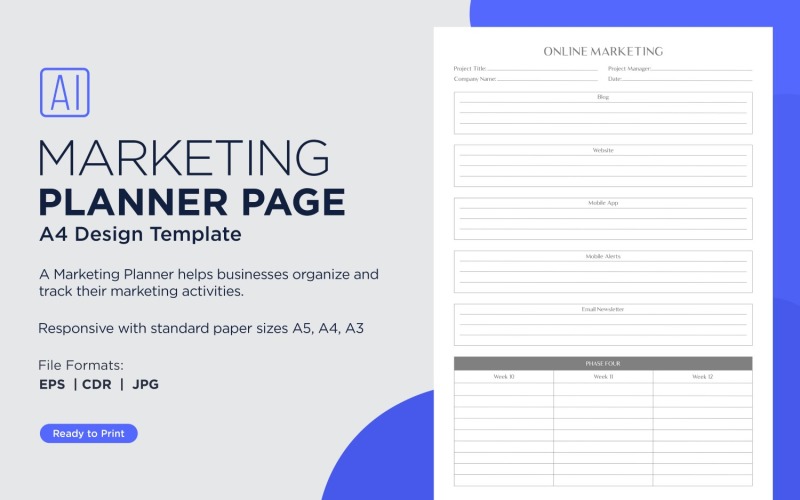 Online Marketing Planning Pages, Planner Sheets, 39 Illustration