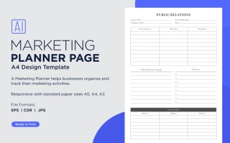 Public Reaction Marketing Planning Pages, Planner Sheets, 23