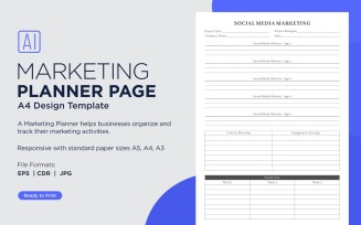 Social Media Marketing Marketing Planning Pages, Planner Sheets, 21