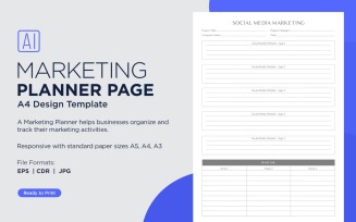 Social Media Marketing Planning Pages, Planner Sheets, 36
