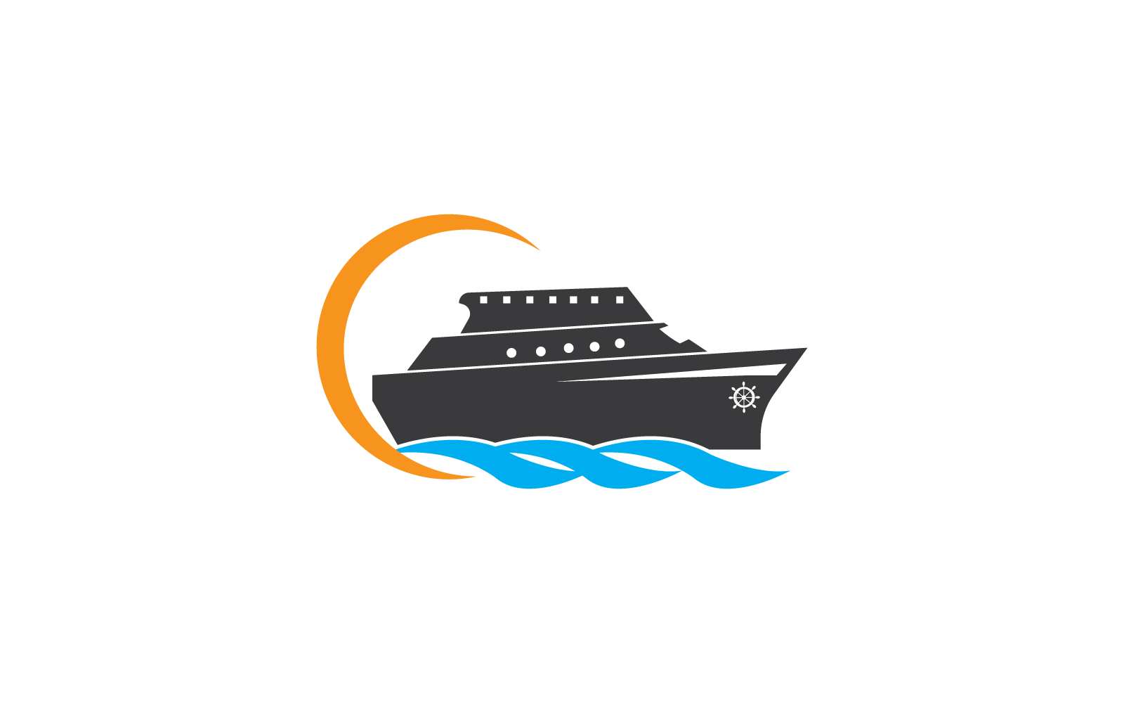 Navire logo vecteur icône illustration design plat