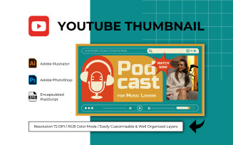 Podcast YouTube Thumbnail Template 1