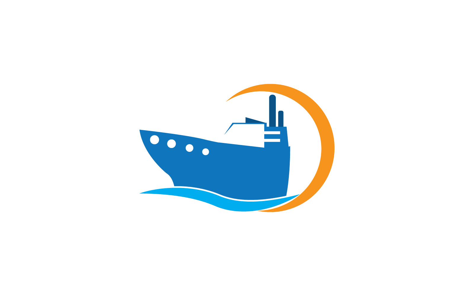 Schip logo vector plat ontwerp